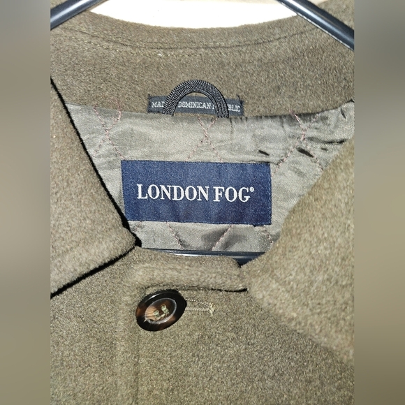 London Fog Men's Khaki Pea Coat - Picture 2 of 6
